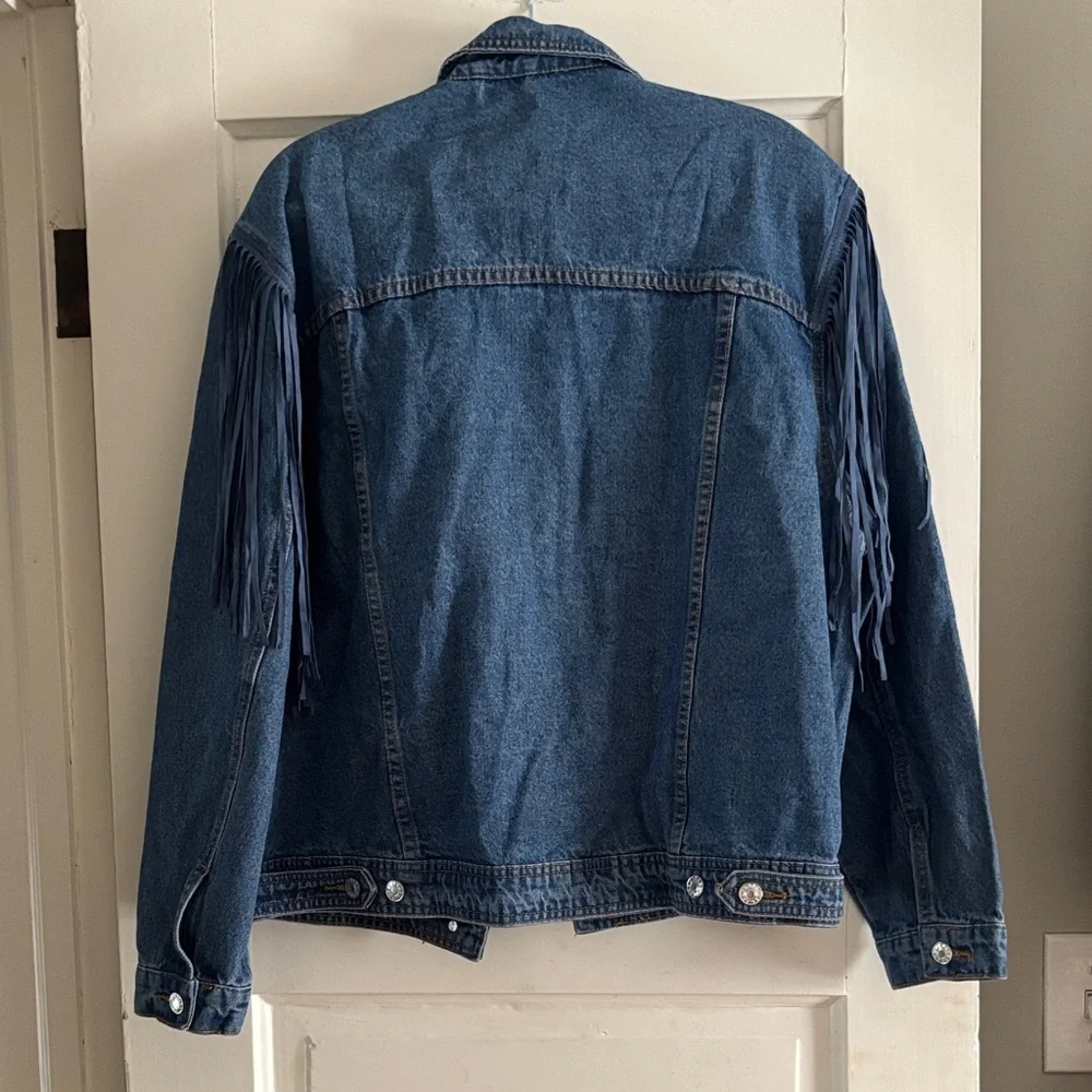 Denim Fringe Jacket - Festival Jacket - Picture 4 of 4
